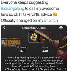 Zeda Zhang Twitch account