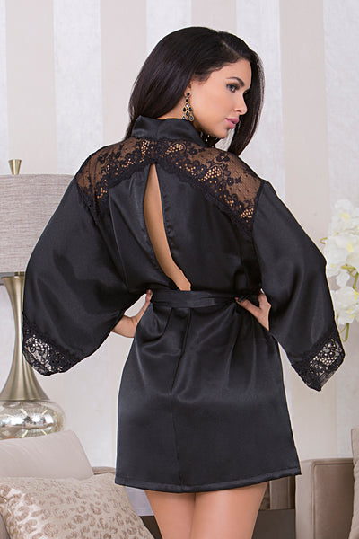 black satin robe