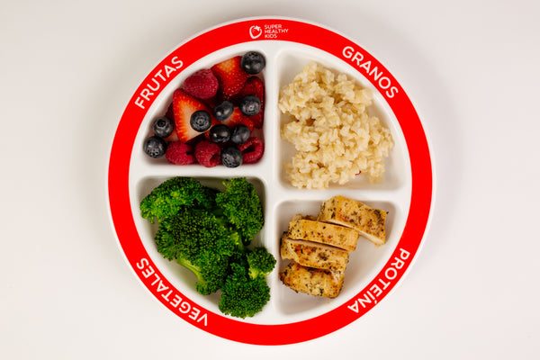 Choose MyPlate for Kids 4 Section Plate Spanish – Health Beet