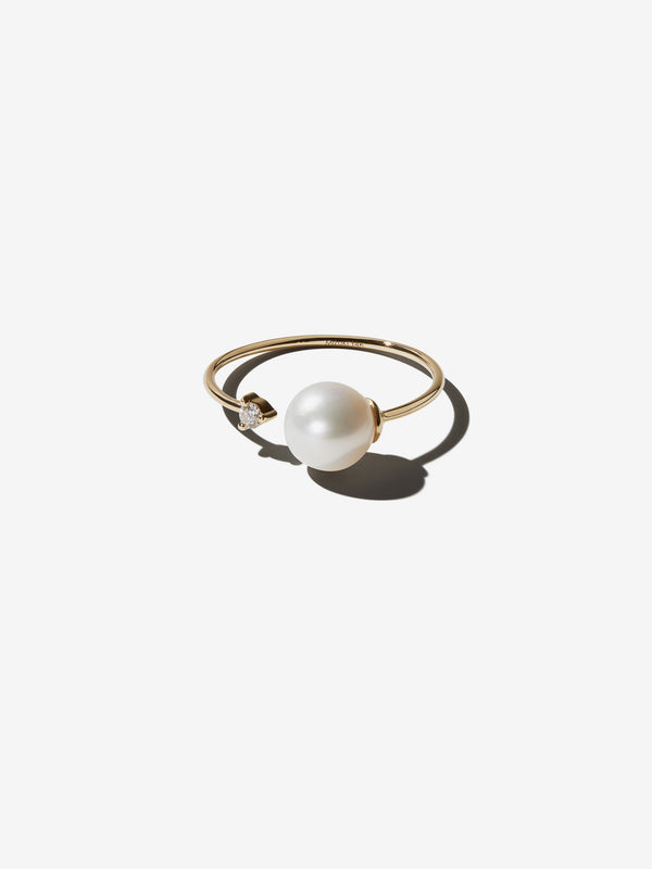 GINGER掲載商品 Freshwater yurikaakutsu pearl bob. White bob. ring