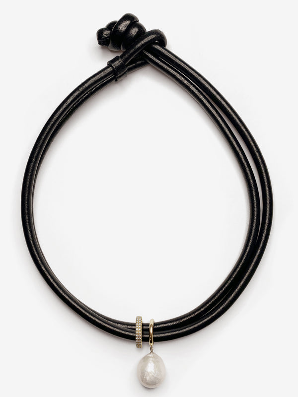 Bourne & Wilde UR18-03 Mens Black Leather Criss-Cross Necklace -  thbaker.co.uk