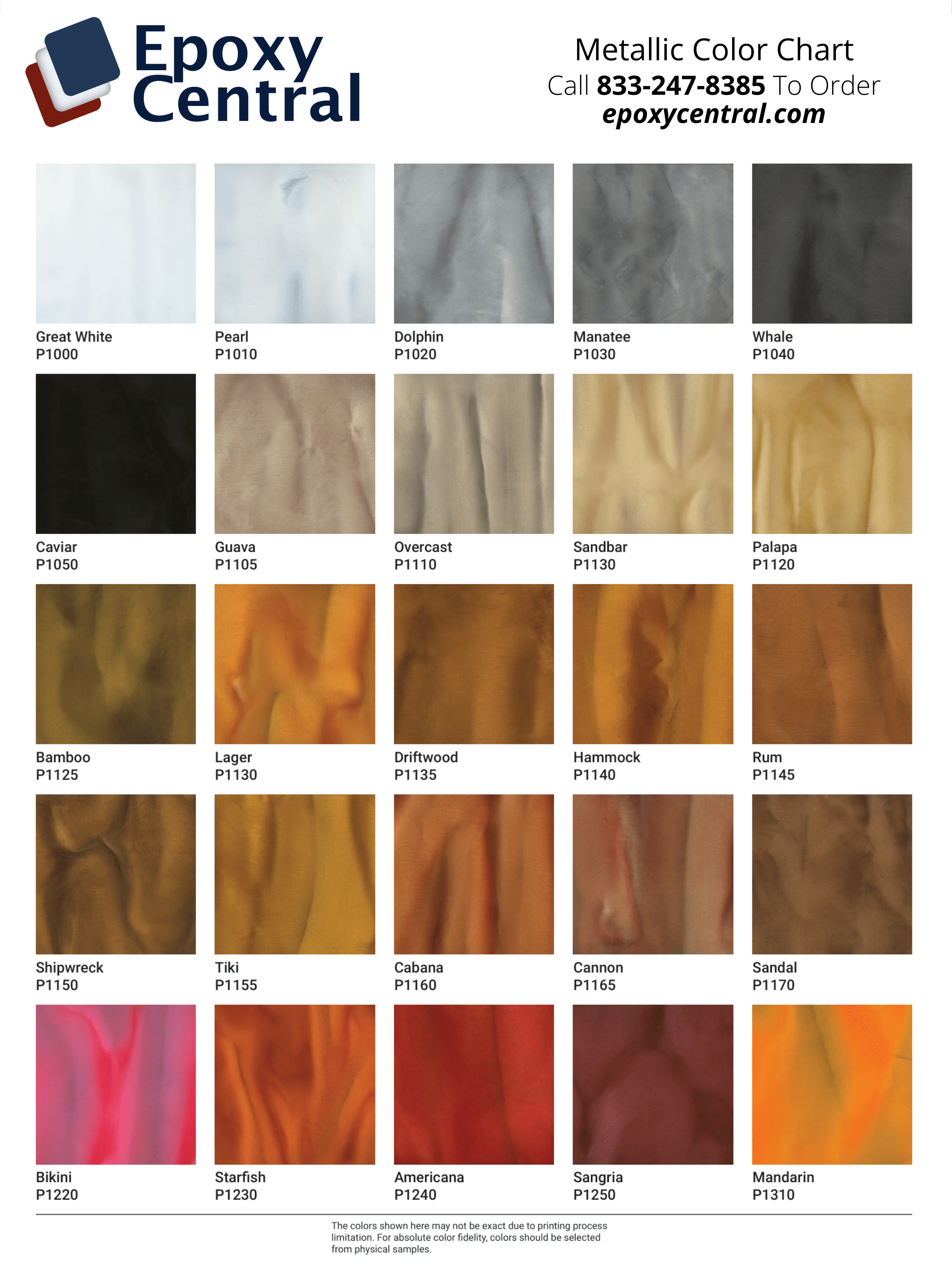 Metallic Color Chart