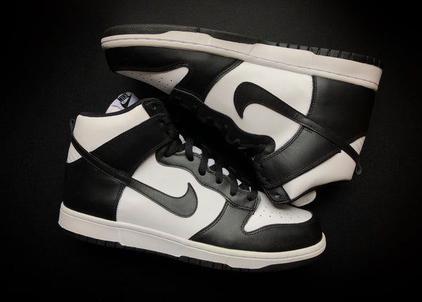 nike dunk high black and white