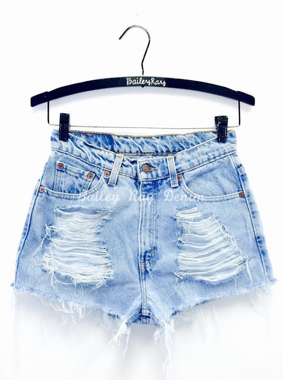 Vintage, High Waisted Levi Shorts - Distressed | Bailey Ray and Co.