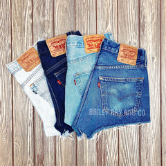 Bailey Ray and Co - Patriotic Distressed High Waisted Denim Shorts