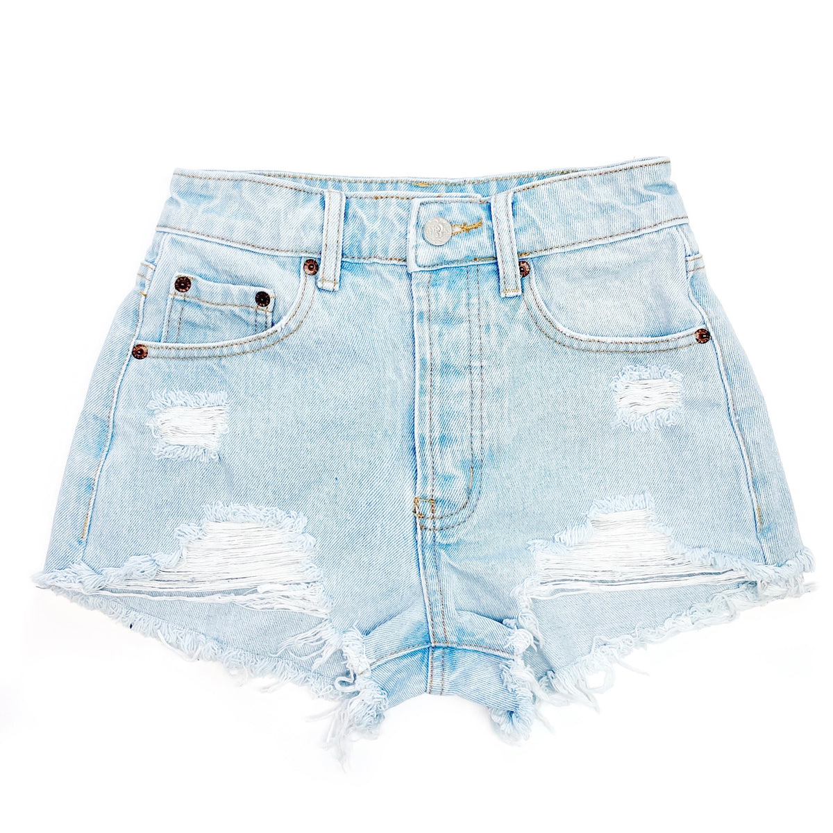 Bailey Ray and Co - Distressed High Waisted Denim Shorts - The Emily ...