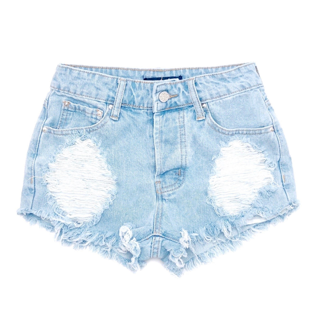 Bailey Ray and Co - Patriotic Distressed High Waisted Denim Shorts