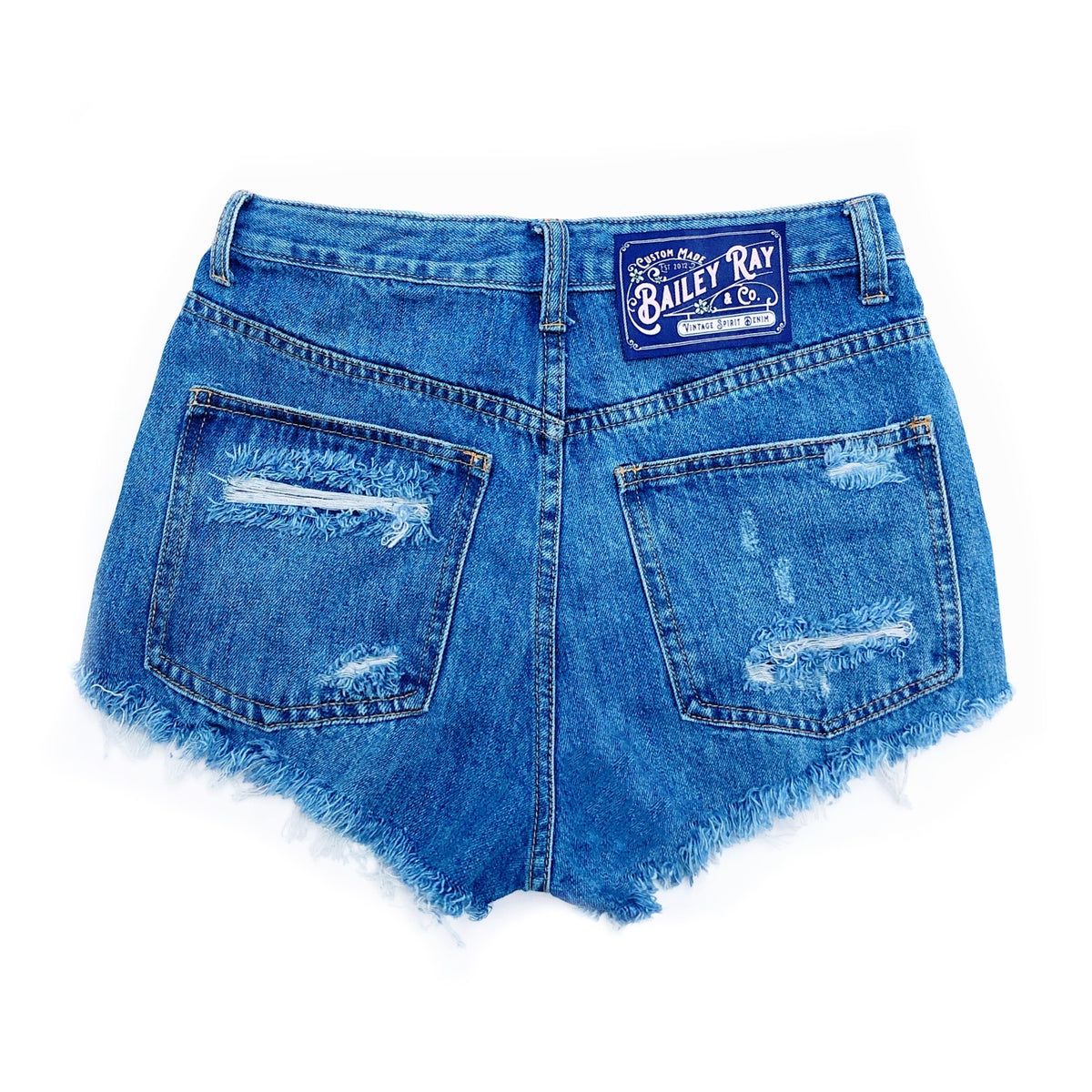 Bailey Ray and Co - Distressed High Waisted Denim Shorts - The ...
