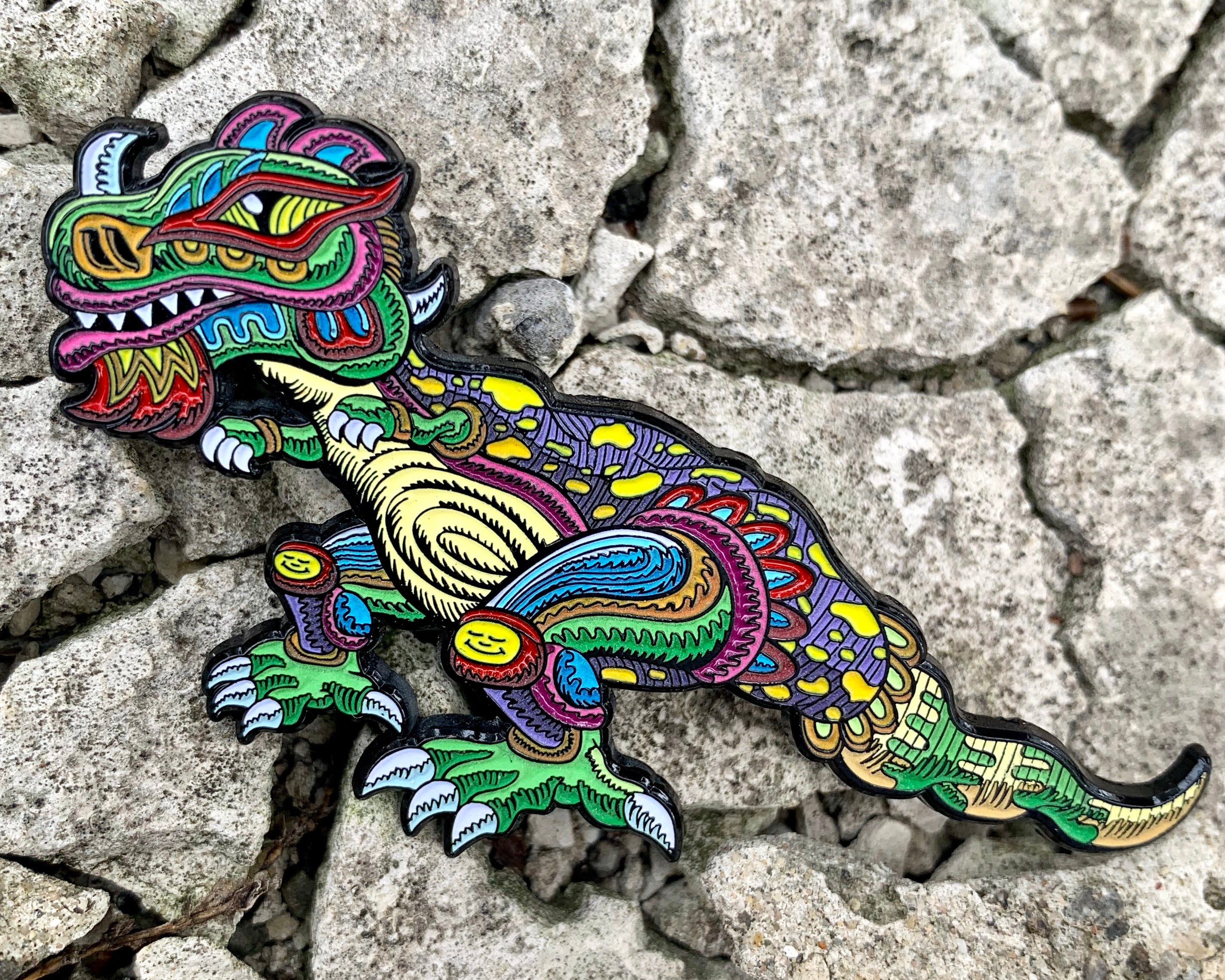 Chris Dyer x Positivasaurus Augmented Reality Pin