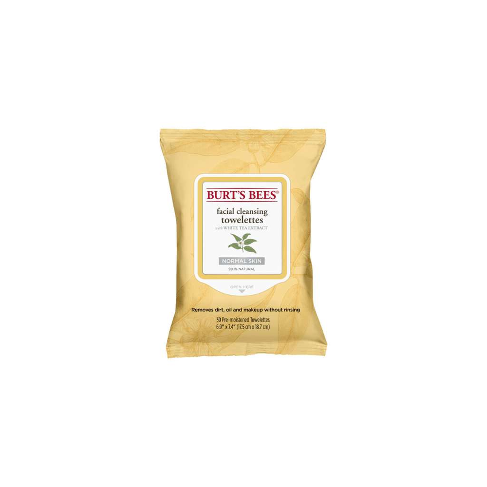 Burt's Bees Facial Cleansing Towelettes With White Tea Extract 30 Pack - GoodnessMe
