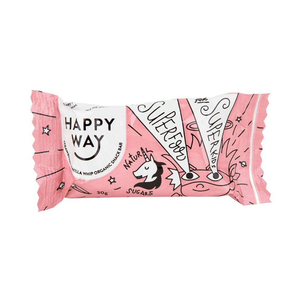 Happy Way Kid's Snack Bar Strawberry Vanilla 18x 30g - GoodnessMe