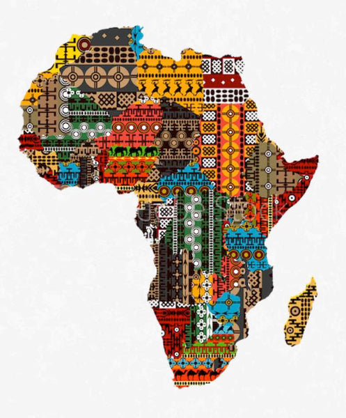 African Continent Fabric Artwork