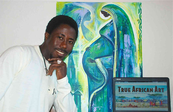 Appiah Ntiaw with True African Art's Logo