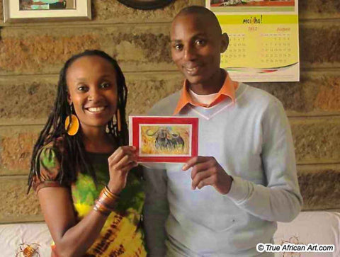 African Artist Albert Lizah with Website Owner, Gathinja Yamokoski