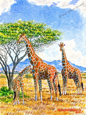 Giraffe African Art Painting