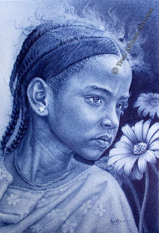 Enam Bosokah draws solely with a Bic Pen and Paper.