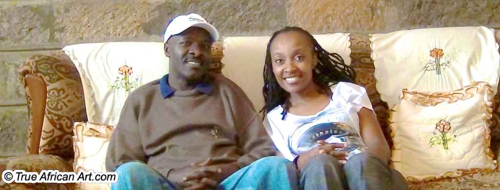 African Artist John Ndambo chilling on Website Owner Gathinja's couch in Kenya