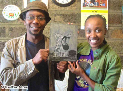 African Artist John Ndungu with Gathinja, Site Owner.