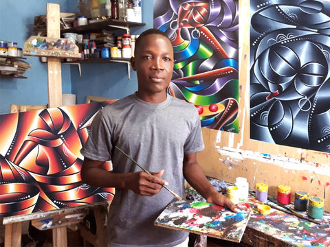 Ghanaischer afrikanischer Künstler Justin Laryea