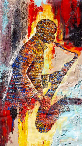 Musical Jazz African Art for Sale