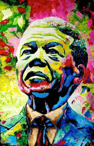 Nelson Mandela painting by African Artist, Evans Yegon