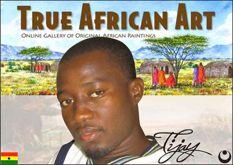 Ti Jay with the True African Art logo photoshopped into his profile.