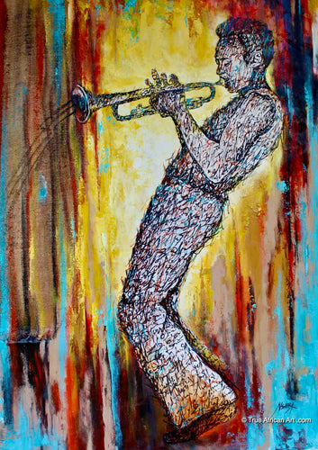 Daniel "Nshira" Akortia  |  Ghana  |  Young Miles Davis"  |  Original  |  True African Art .com