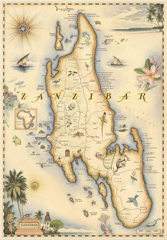 Zanzibar Map  |  True African Art .com