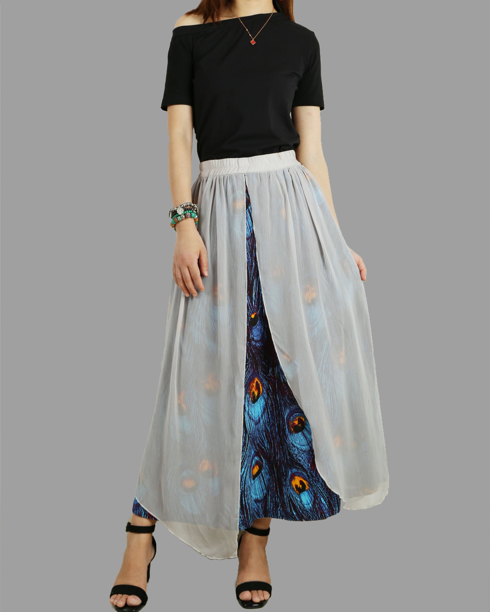 chiffon skirt elastic waist