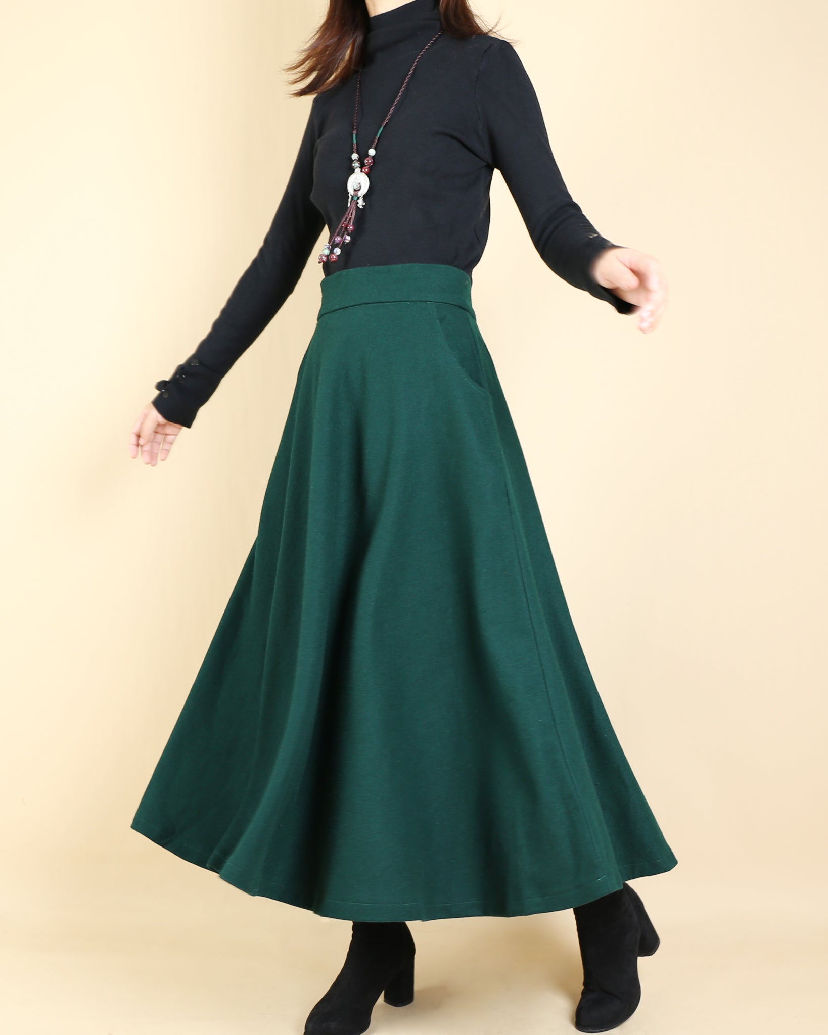 women's wool maxi skirts