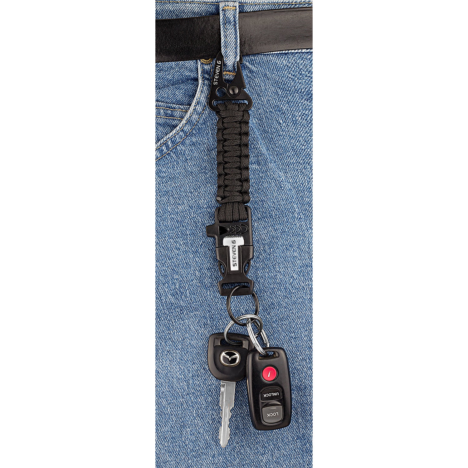 ONE Titan Paracord Survival Knife Keychain Stainless Steel. Multiple C –  Big Sky Jewels