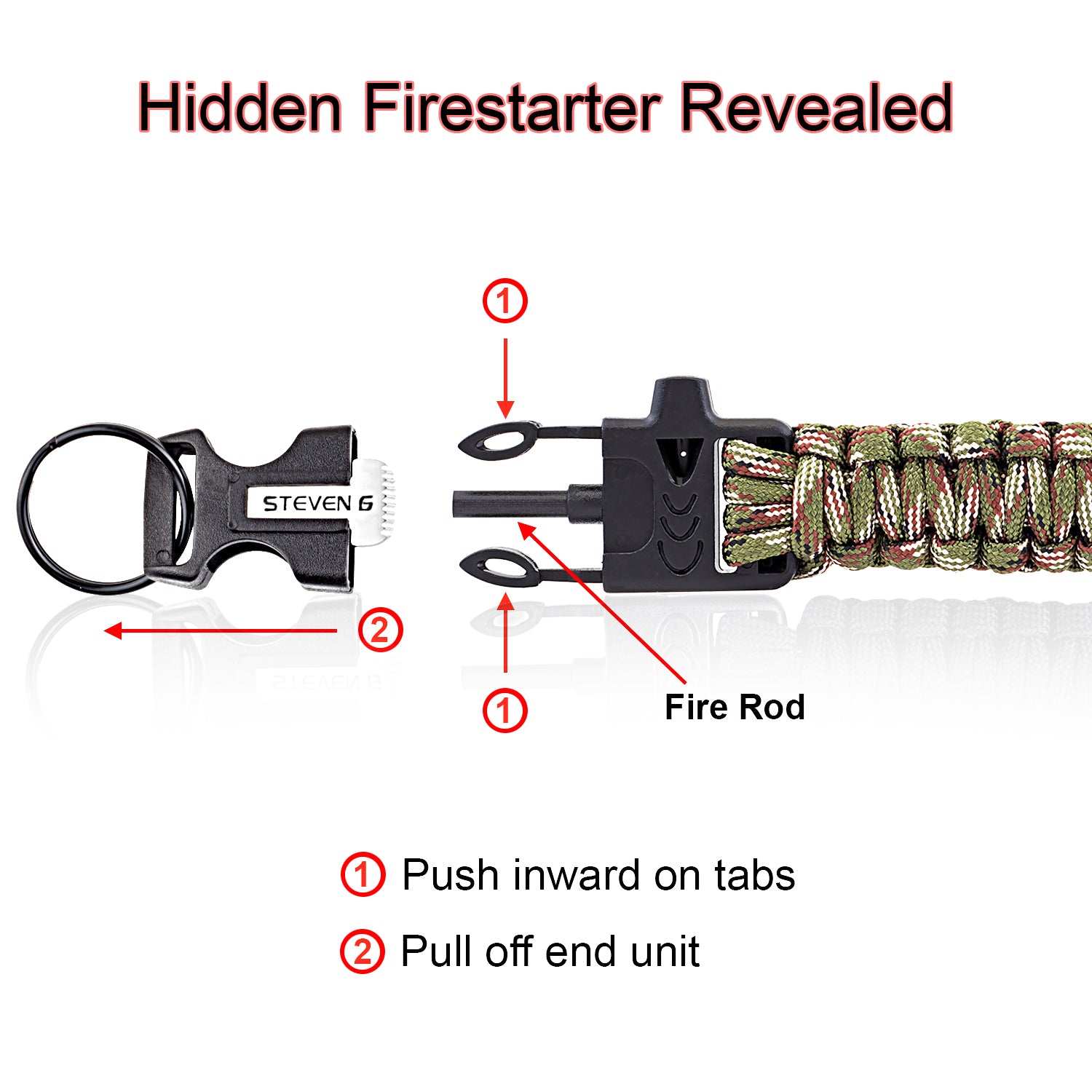 Black - Tactical Survival Paracord Carabiner Key Chain - Galaxy Army Navy