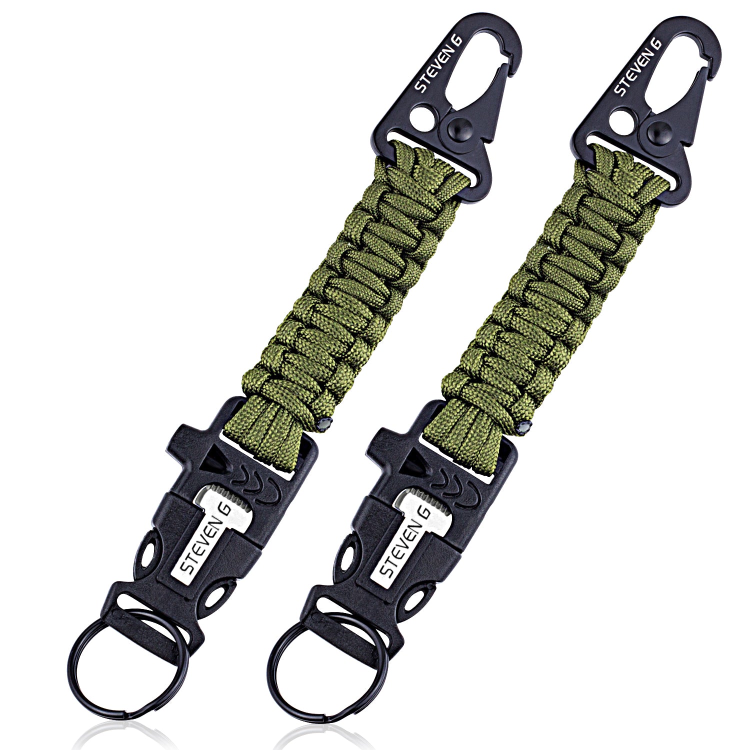 Carabiner Keyring with Flintstone and Paracord – Viperade