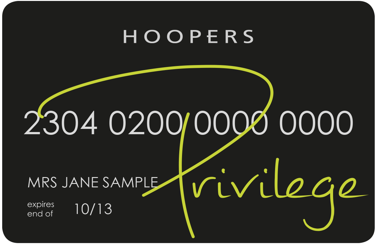 Hoopers Privilege Card