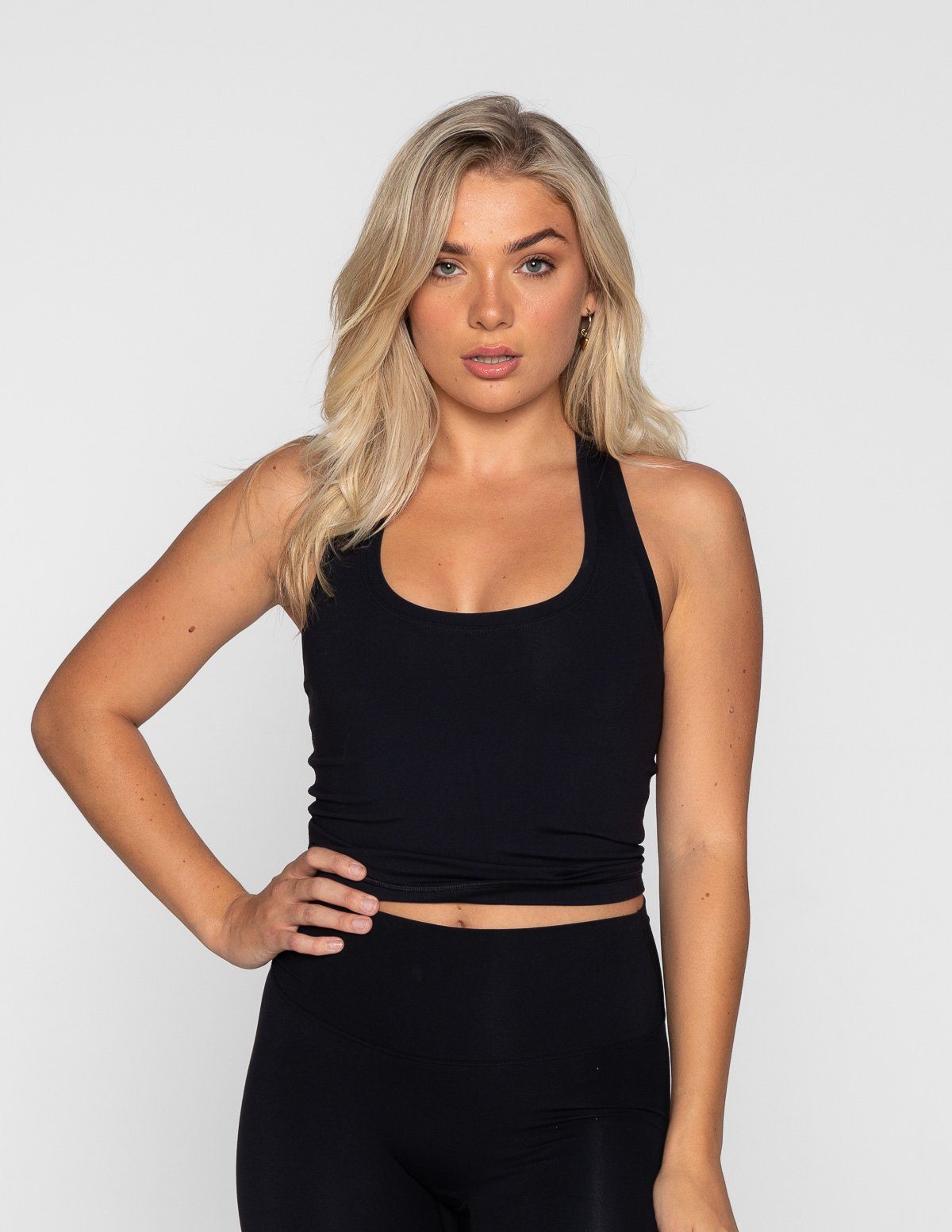 Image of LUXE MIDRIFF TANK - BLACK