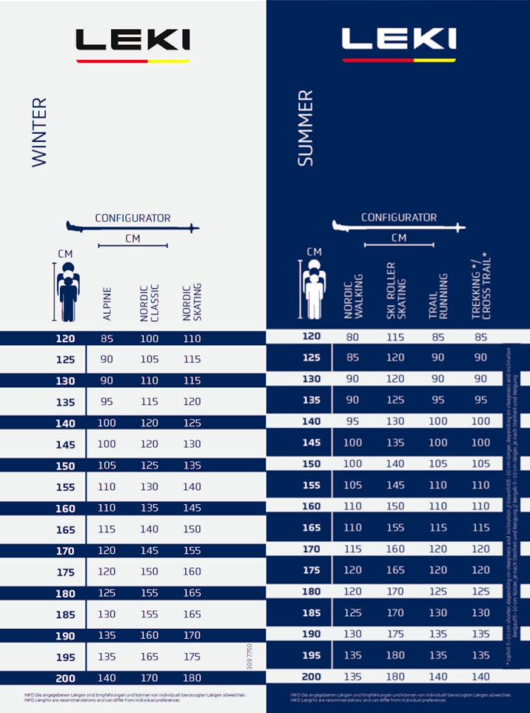 Leki Poles Size Guide