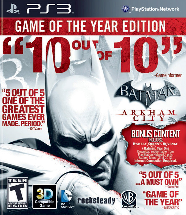 kaste læber Barn Batman: Arkham City - Game of the Year Edition - (PS3) PlayStation 3 – J&L  Video Games New York City