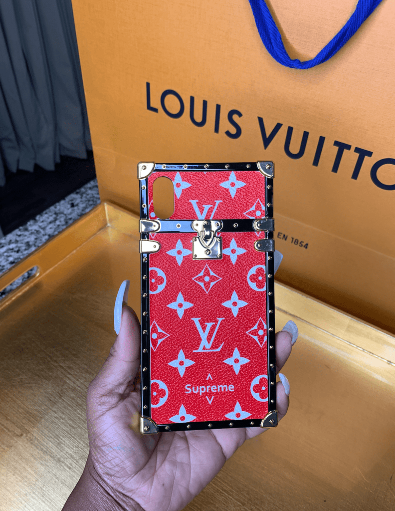 LV Louis Vuitton Eye Trunk 2 in 1 Metal Clear Crystal Case Cover For iPhone  