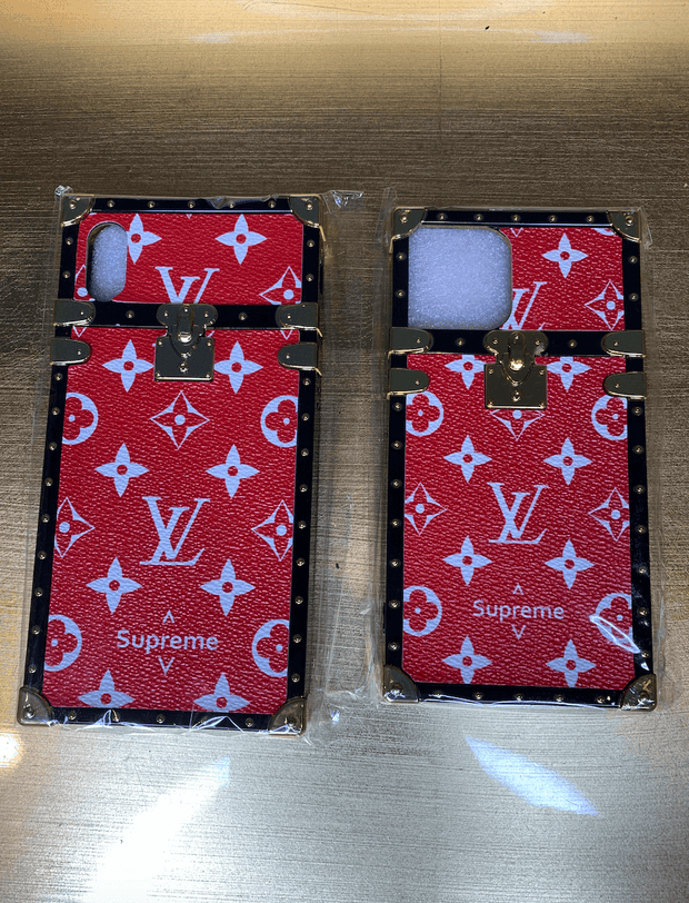 LOUIS VUITTON X SUPREME RED iPhone 15 Pro Max Case Cover