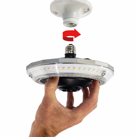 Garage LED lighting that screws in light a light bulb - Easy Installation