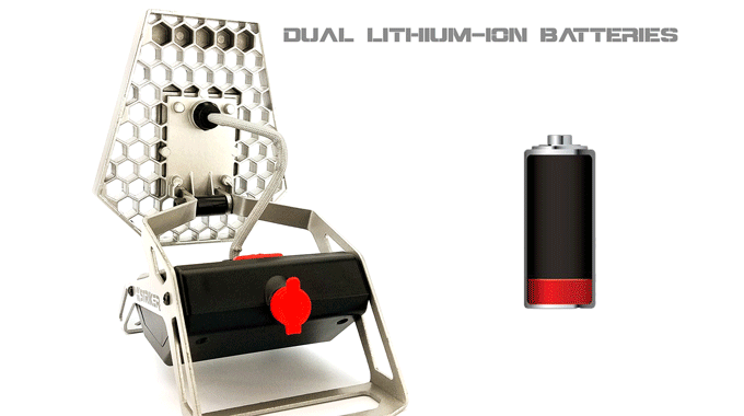 La Mobile Task Light cuenta con tecnología de batería dual de iones de litio