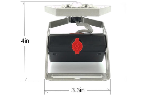 Luz de trabajo móvil STKR Concepts - Luz de trabajo portátil LED recargable por USB Dimensiones Atrás - delantero