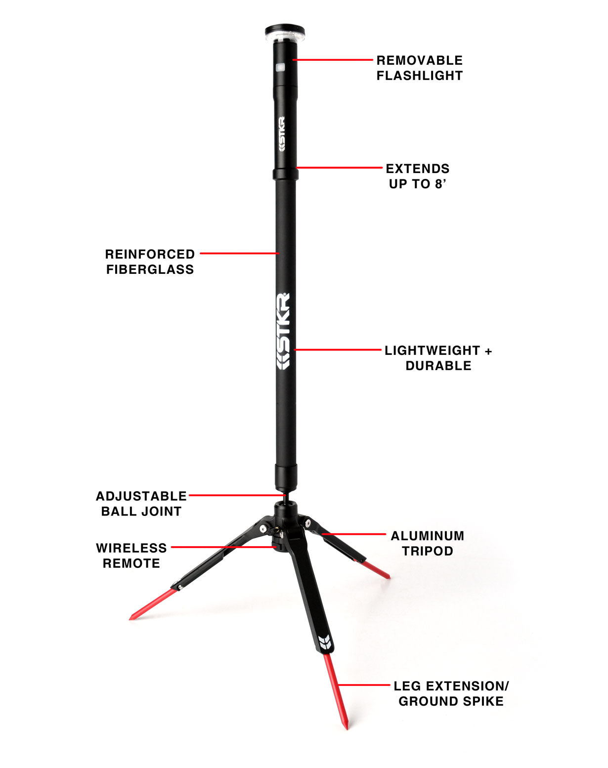 FLi-PRO Telescoping Light with Removeable Flashlight  Wireless Remote STKR  Concepts Europe