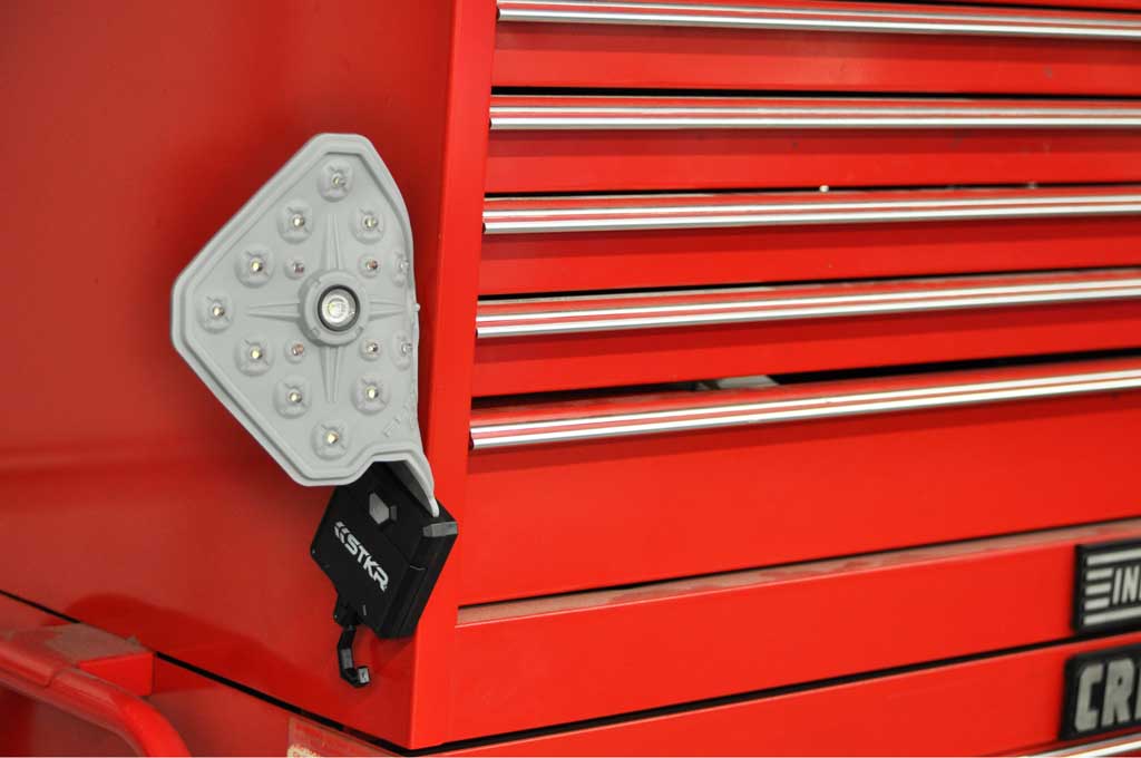 FLEXIT 4.0 attached to a red tool box