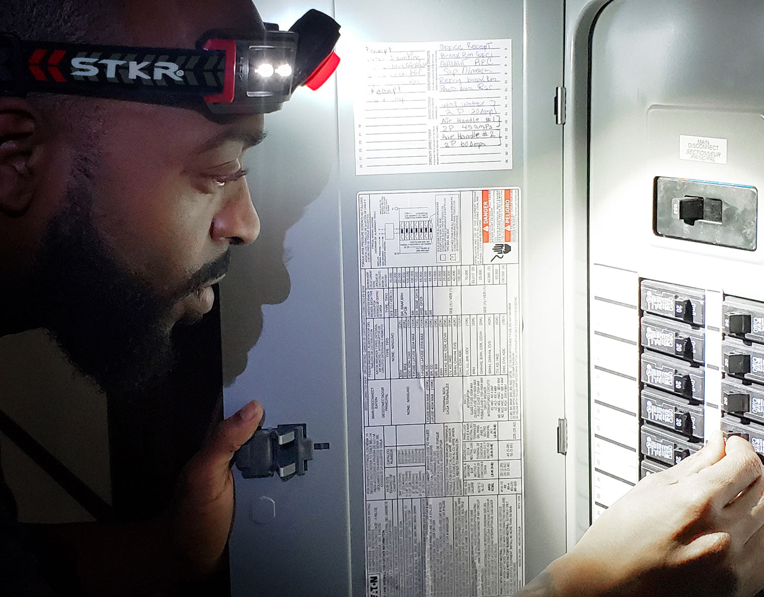 FLEXIT Headlamp 2.5 DIY use checking circuit breaker at night - striker