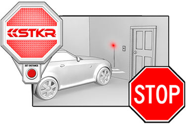 Sensor de aparcamiento en garaje STKR Concepts paso a paso para aparcar el coche - paso 3 parada