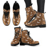 Brown Donkey Pattern Print Men Women Leather Boots-grizzshop