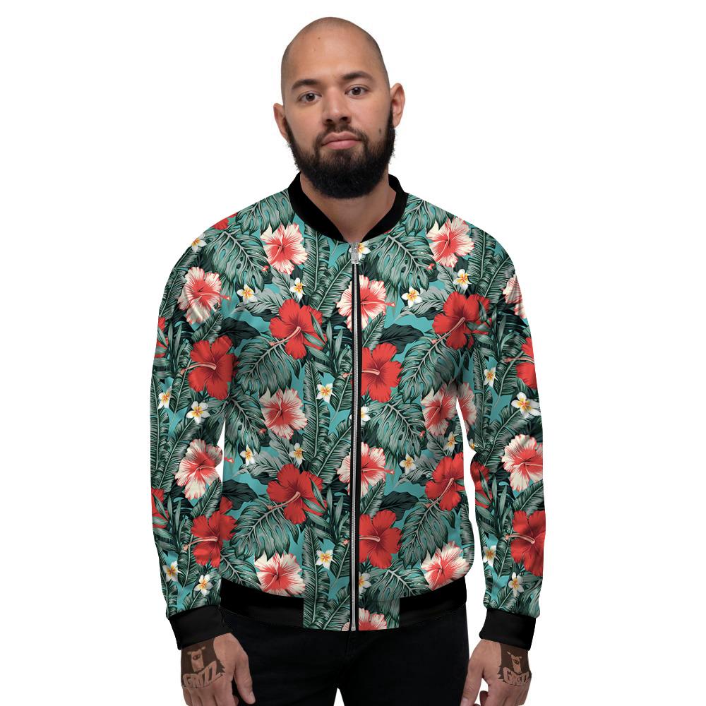 Hibiscus Tropical Print Pattern Men's Bomber Jacket – Grizzshopping