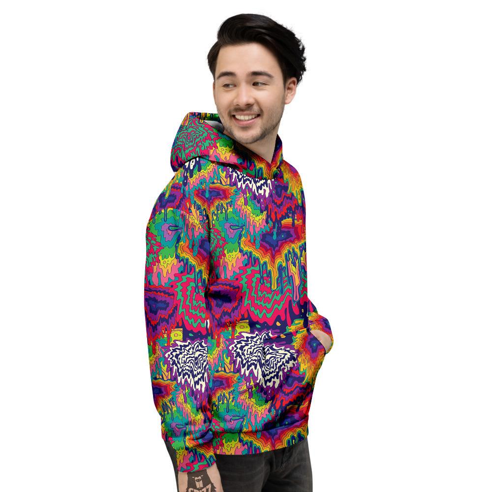 Illusion Psychedelic Print Pattern Men's Hoodie-grizzshop