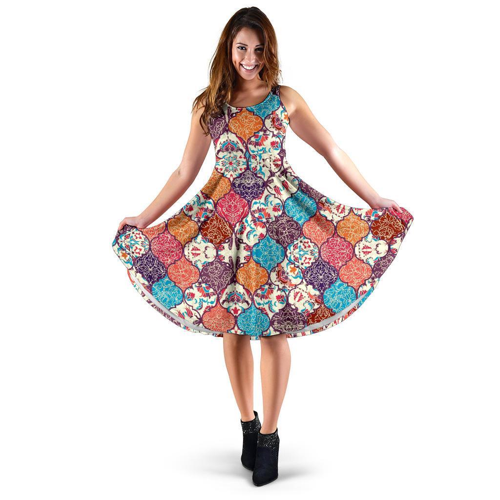 Patchwork Pattern Print Dress – Grizzshopping